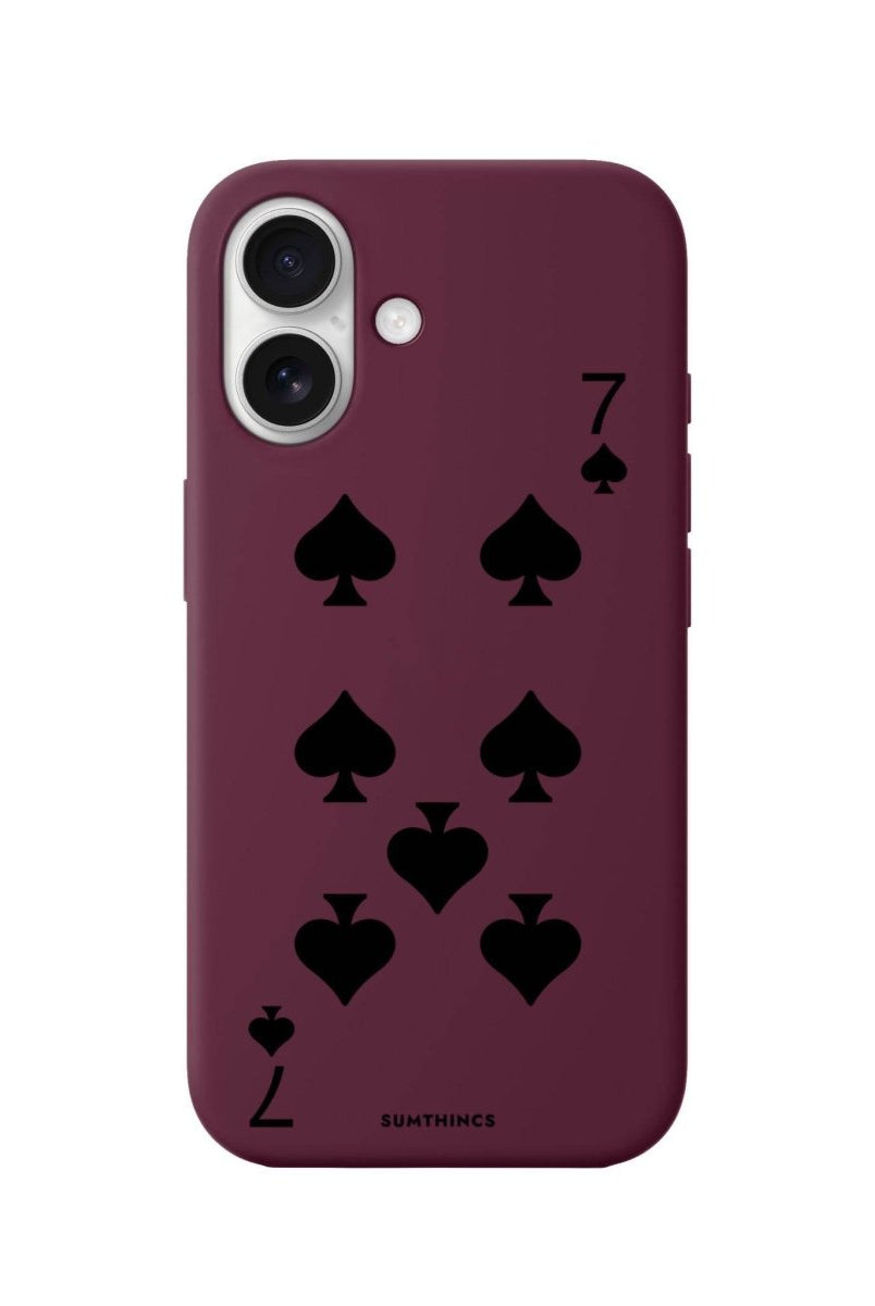 iPhone 16 Spade7 Premium Telefon Kılıfı Bordo - SUMTHINCS