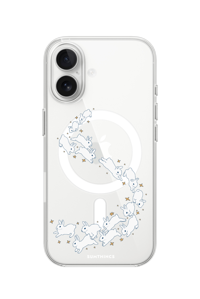 iPhone 16 Starry Bunnies Clear Magsafe Şeffaf Telefon Kılıfı - SUMTHINCS