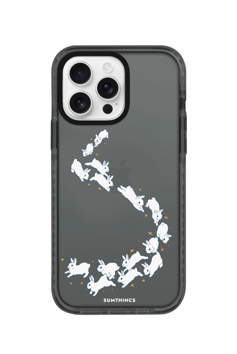 iPhone 16 Starry Bunnies Procase Şeffaf Telefon Kılıfı Antrasit - SUMTHINCS