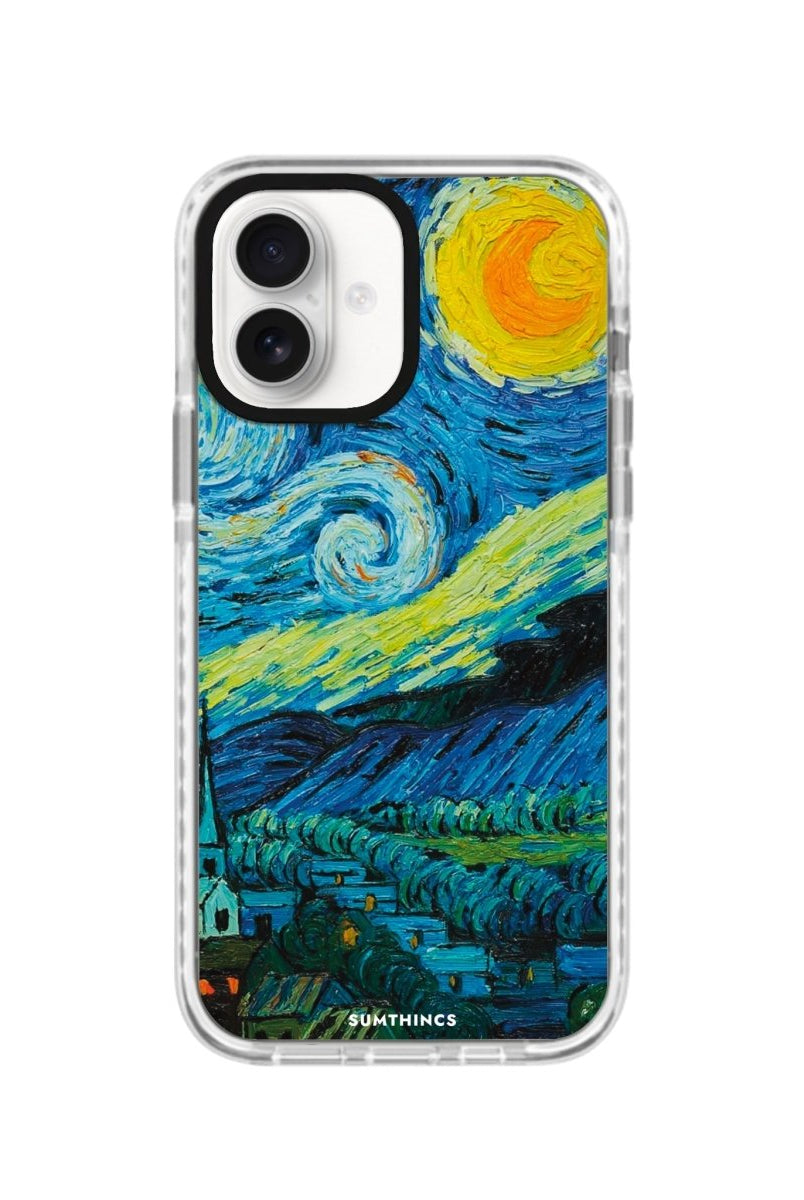 iPhone 16 Starry Night Procase Şeffaf Telefon Kılıfı Beyaz Şeffaf - SUMTHINCS