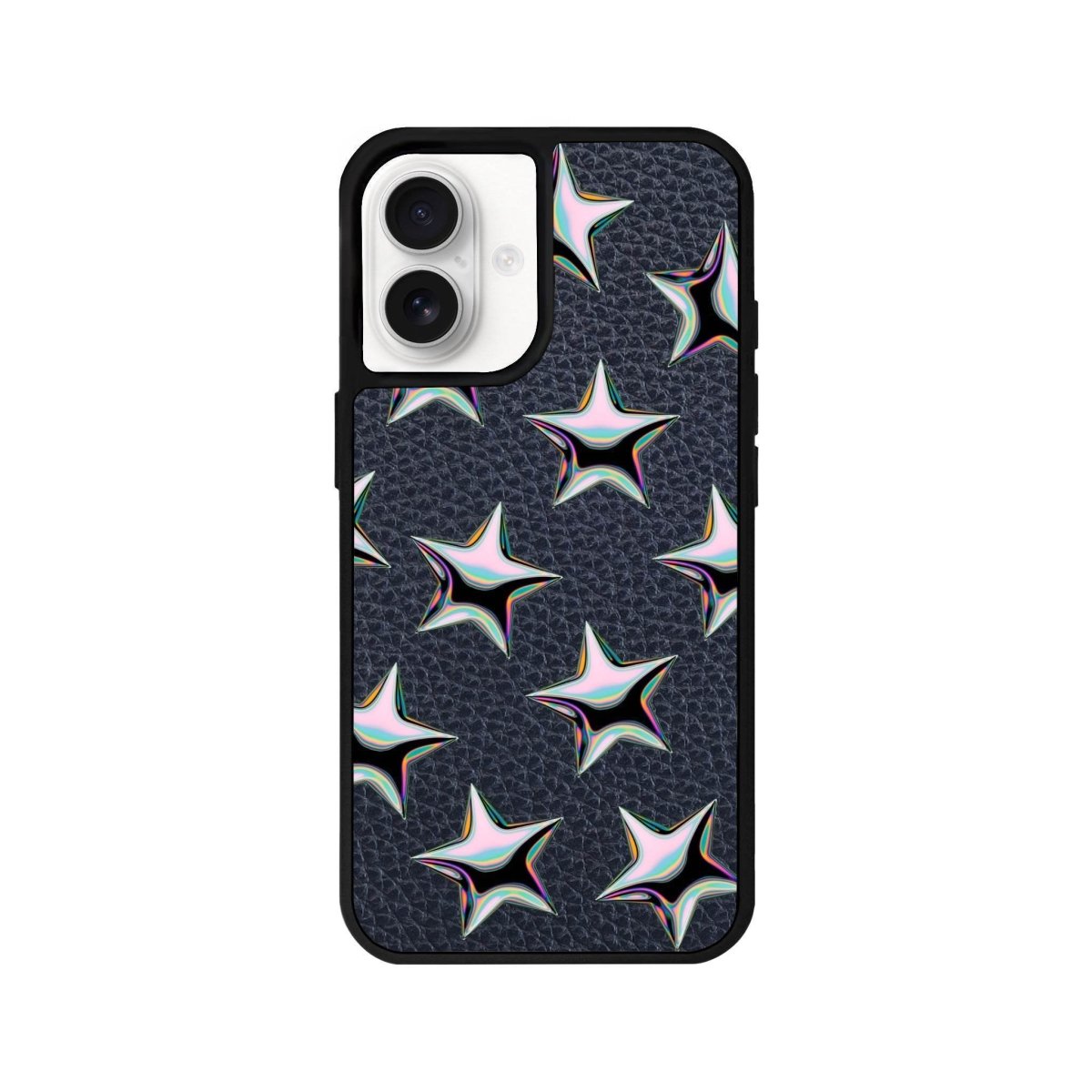 iPhone 16 Stars Leather Vegan Deri Telefon Kılıfı Pasifik Mavi - SUMTHINCS