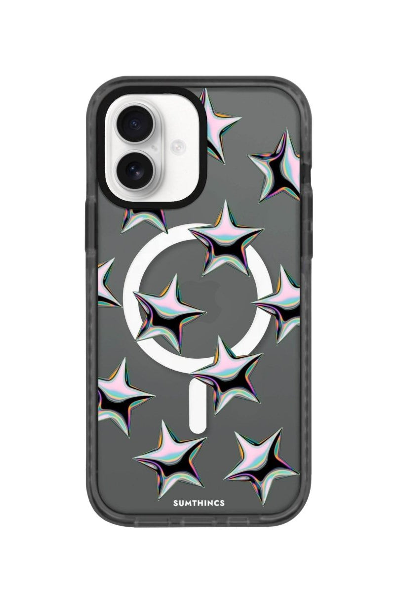 iPhone 16 Stars Magsafe Procase Şeffaf Telefon Kılıfı Antrasit - SUMTHINCS