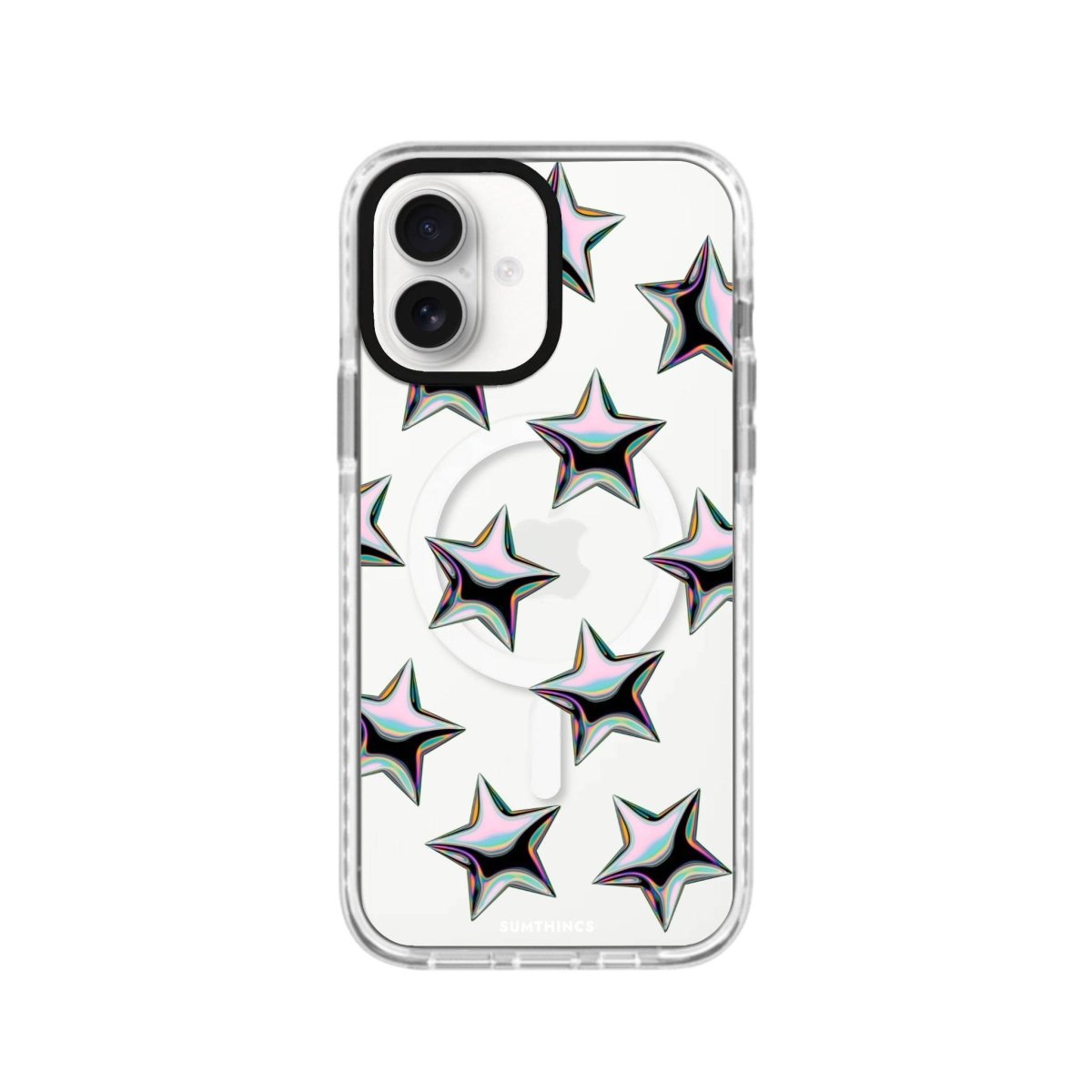 iPhone 16 Stars Magsafe Procase Şeffaf Telefon Kılıfı Beyaz Şeffaf - SUMTHINCS