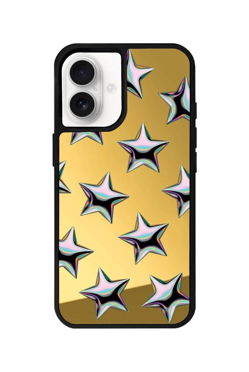 iPhone 16 Stars Mirror Aynalı Telefon Kılıfı Altın - SUMTHINCS