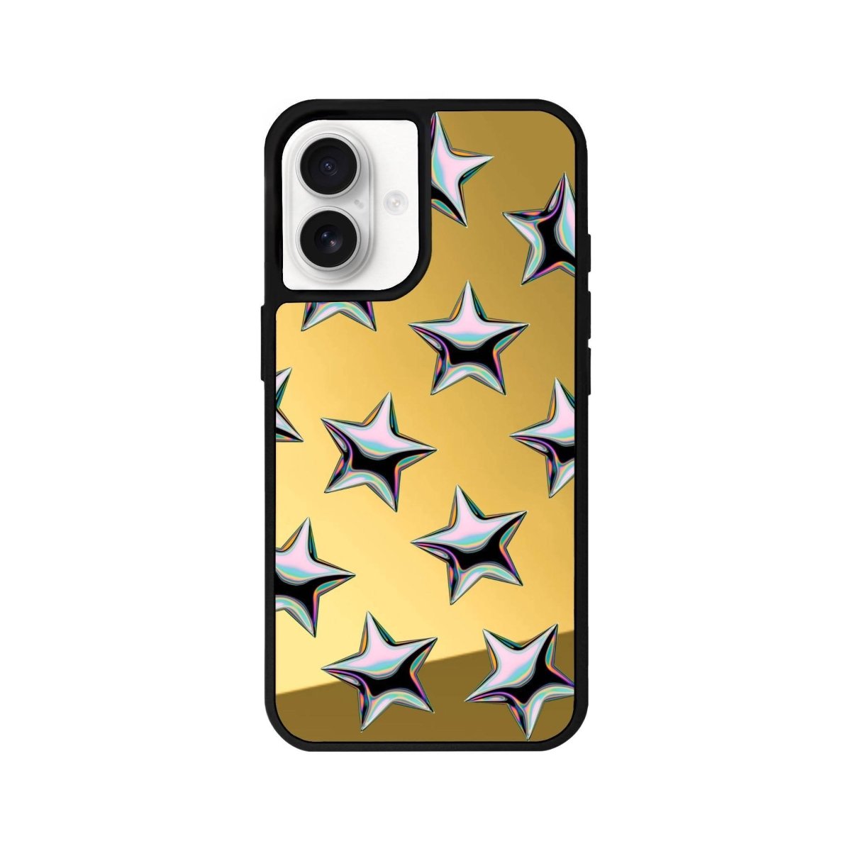 iPhone 16 Stars Mirror Aynalı Telefon Kılıfı Altın - SUMTHINCS