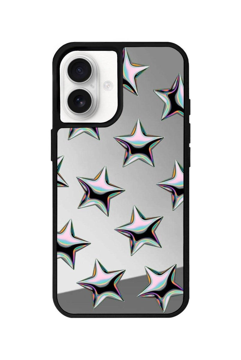 iPhone 16 Stars Mirror Aynalı Telefon Kılıfı Gümüş - SUMTHINCS