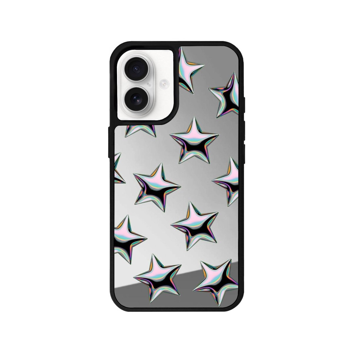 iPhone 16 Stars Mirror Aynalı Telefon Kılıfı Gümüş - SUMTHINCS