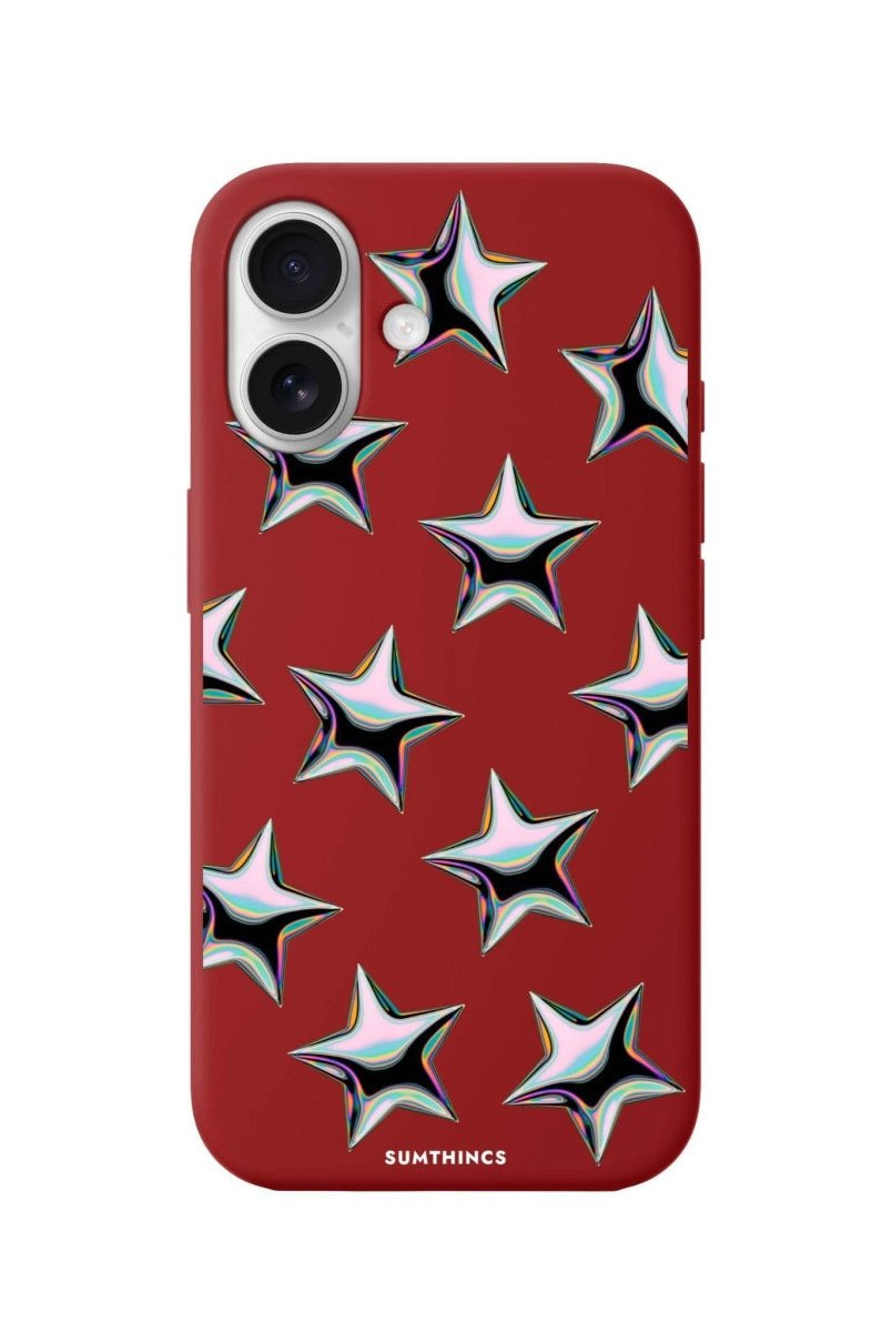 iPhone 16 Stars Premium Telefon Kılıfı Kırmızı - SUMTHINCS