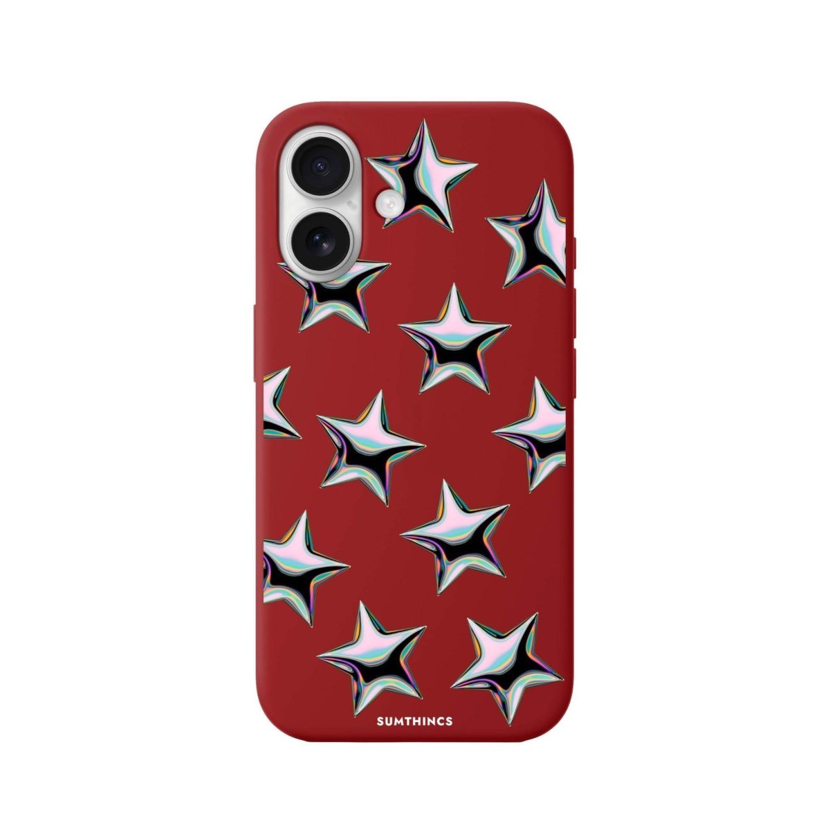 iPhone 16 Stars Premium Telefon Kılıfı Kırmızı - SUMTHINCS