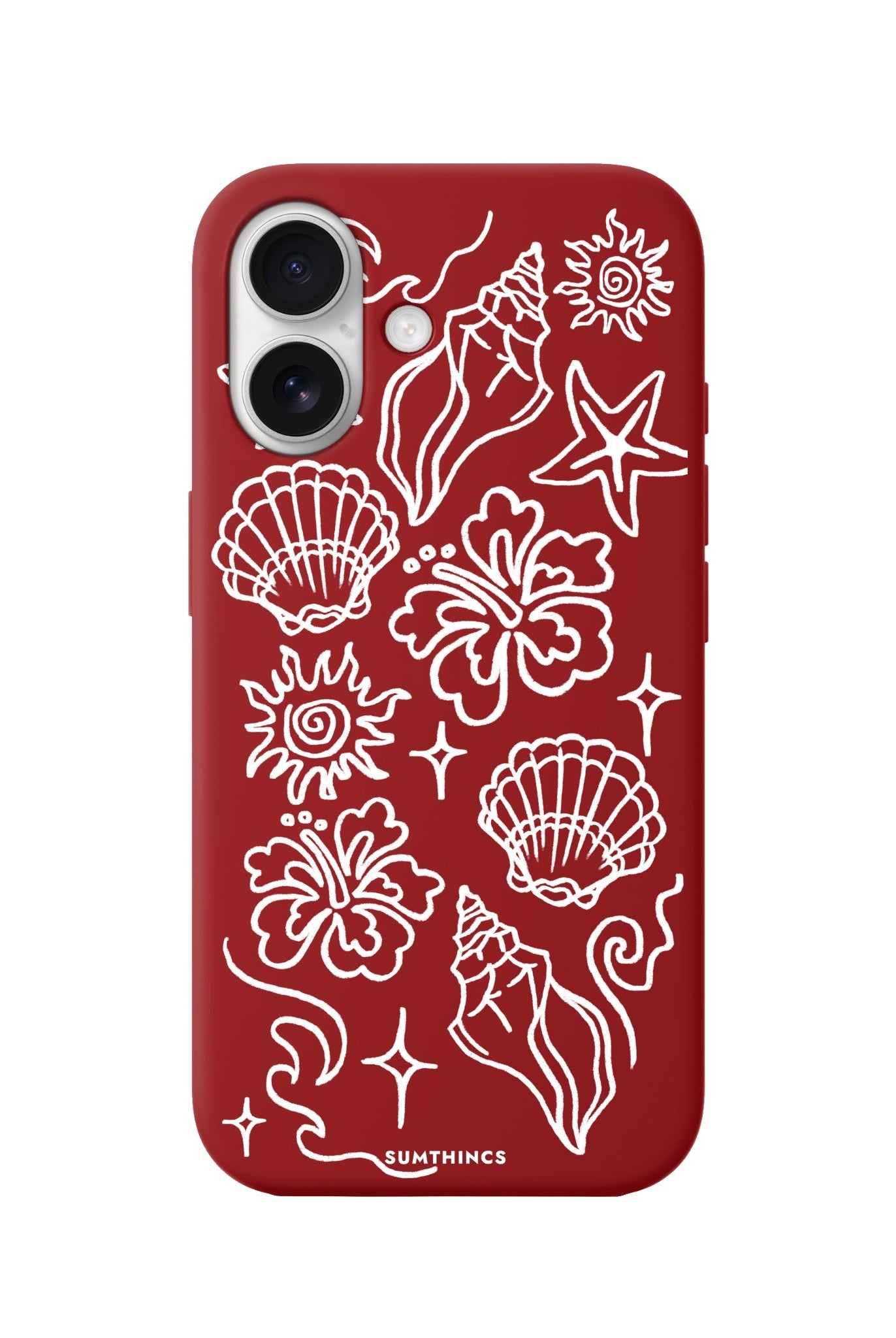 iPhone 16 Summer Sketch Premium Telefon Kılıfı Kırmızı - SUMTHINCS