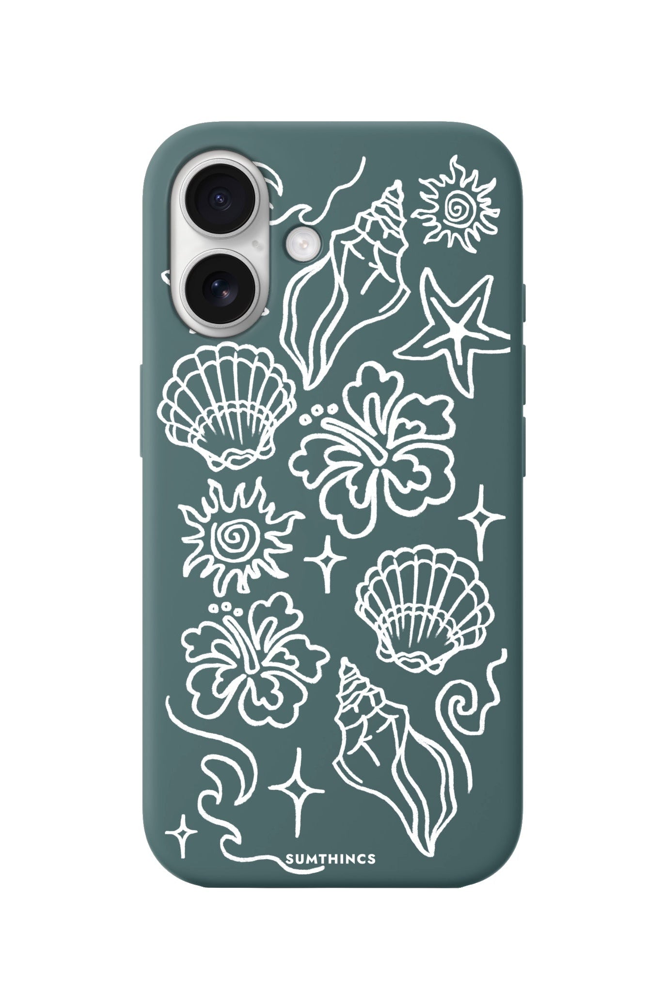 iPhone 16 Summer Sketch Premium Telefon Kılıfı Kaktüs Yeşili - SUMTHINCS