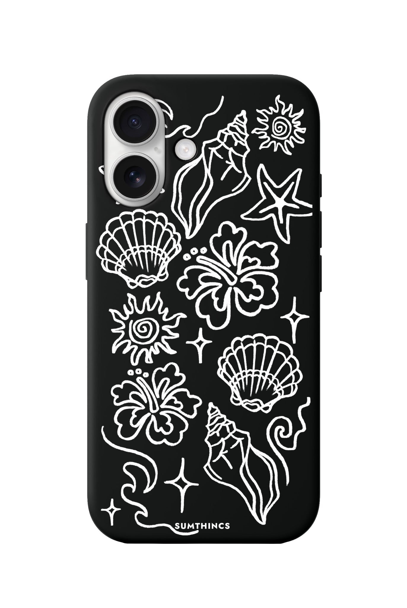 iPhone 16 Summer Sketch Premium Telefon Kılıfı Siyah - SUMTHINCS