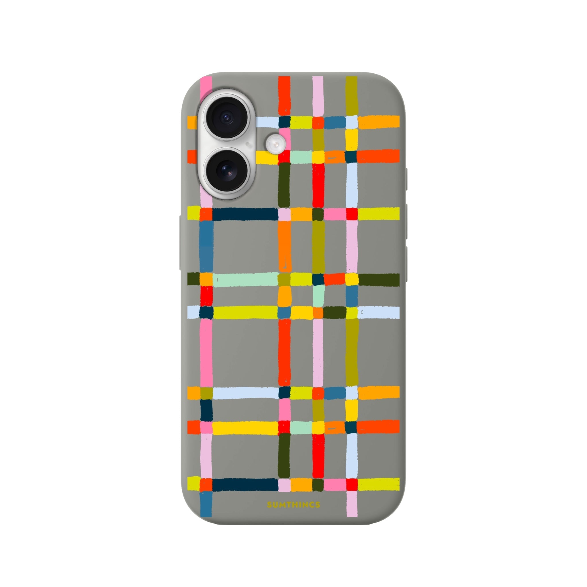 iPhone 16 Sunny Stripes Premium Telefon Kılıfı Gri - SUMTHINCS