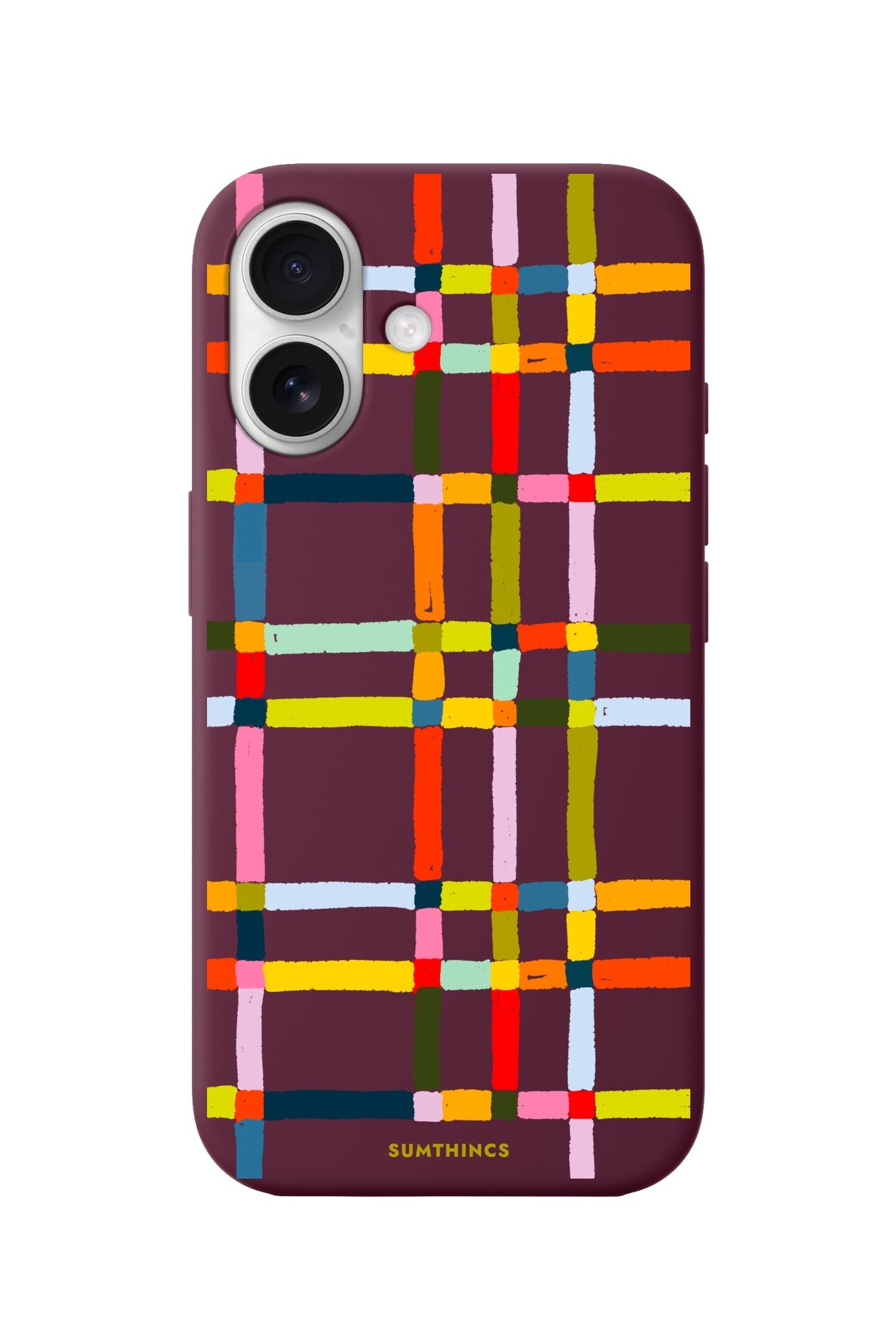 iPhone 16 Sunny Stripes Premium Telefon Kılıfı Bordo - SUMTHINCS