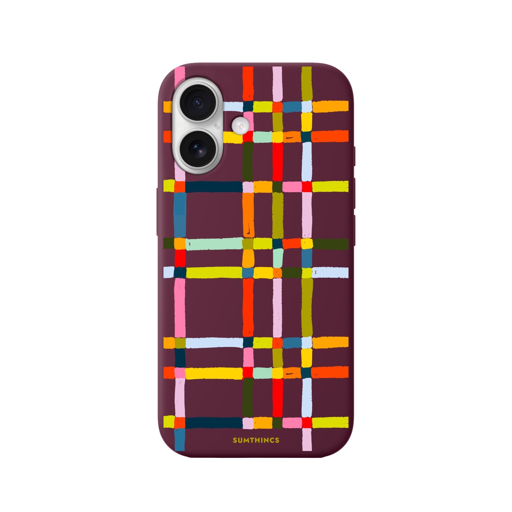 iPhone 16 Sunny Stripes Premium Telefon Kılıfı Bordo - SUMTHINCS
