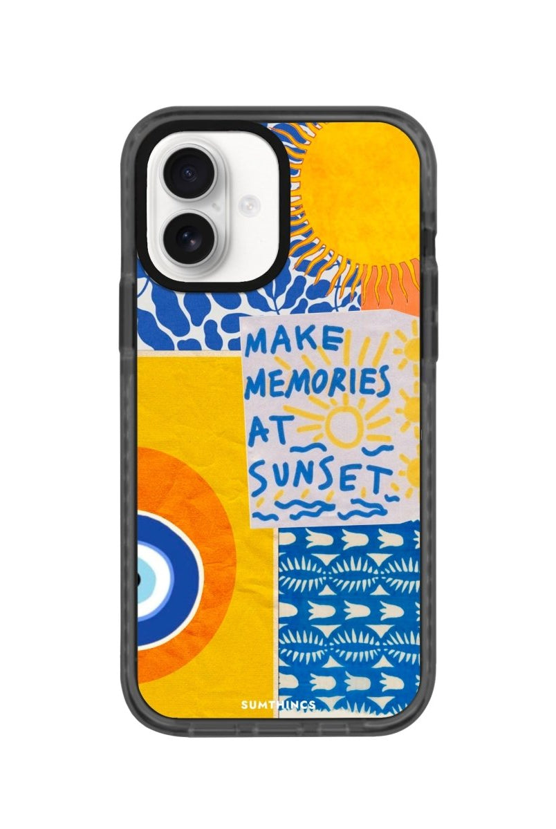 iPhone 16 Sunset Collage Procase Şeffaf Telefon Kılıfı Antrasit - SUMTHINCS
