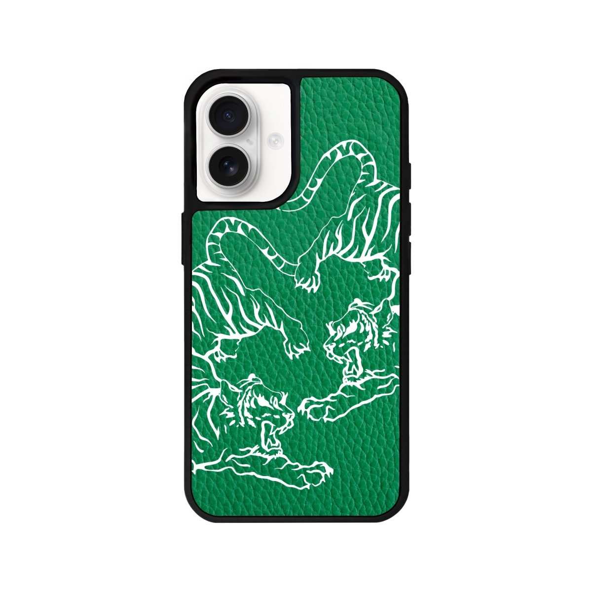 iPhone 16 Tigers Leather Vegan Deri Telefon Kılıfı Yeşil - SUMTHINCS