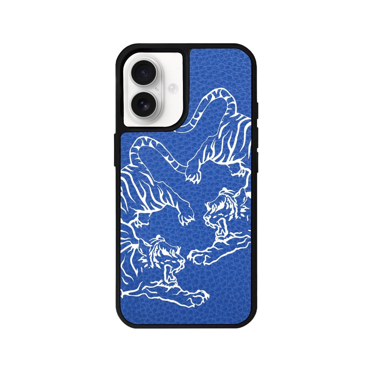 iPhone 16 Tigers Leather Vegan Deri Telefon Kılıfı Mavi - SUMTHINCS
