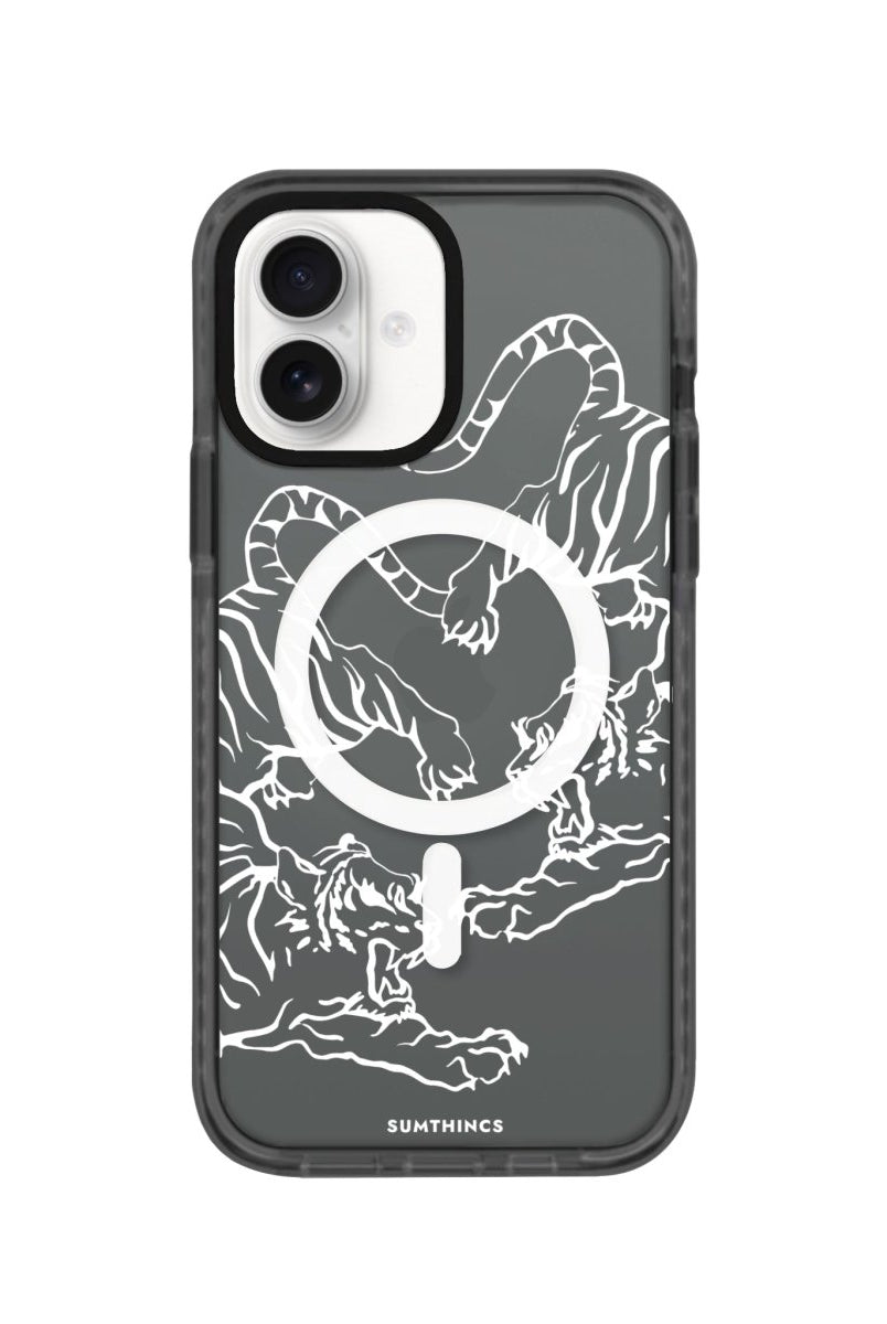 iPhone 16 Tigers Magsafe Procase Şeffaf Telefon Kılıfı Antrasit - SUMTHINCS
