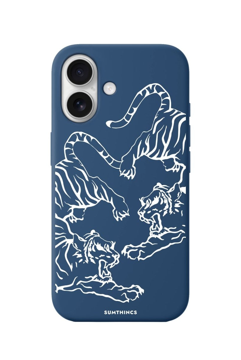 iPhone 16 Tigers Premium Telefon Kılıfı Pasifik Mavi - SUMTHINCS