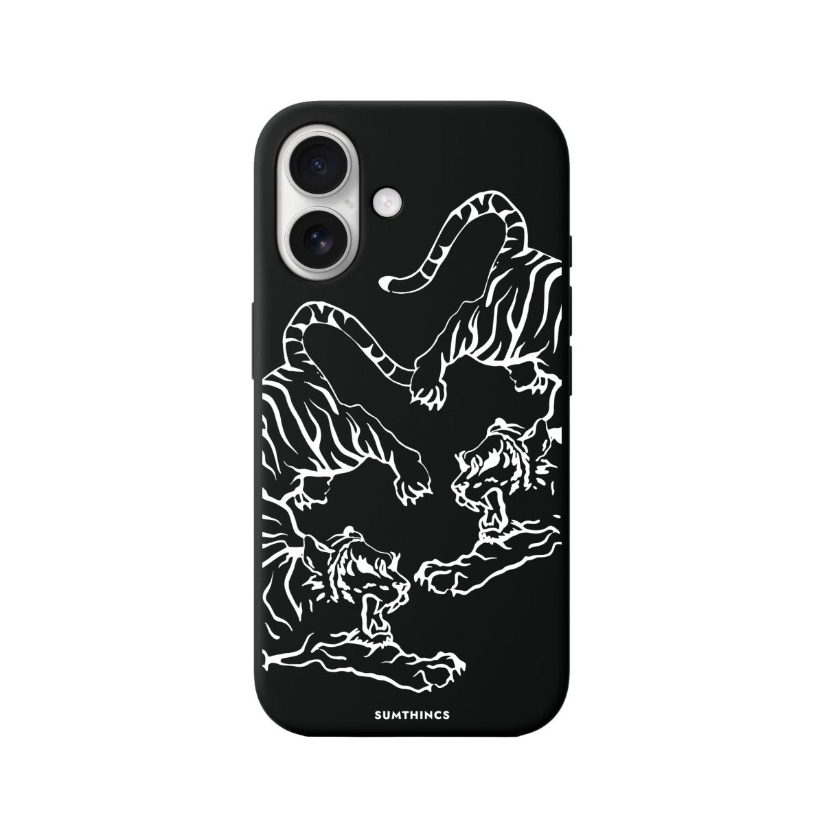 iPhone 16 Tigers Premium Telefon Kılıfı Siyah - SUMTHINCS