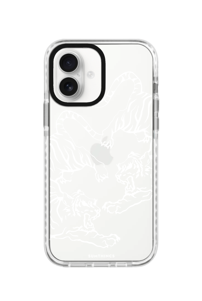 iPhone 16 Tigers Procase Şeffaf Telefon Kılıfı Beyaz Şeffaf - SUMTHINCS