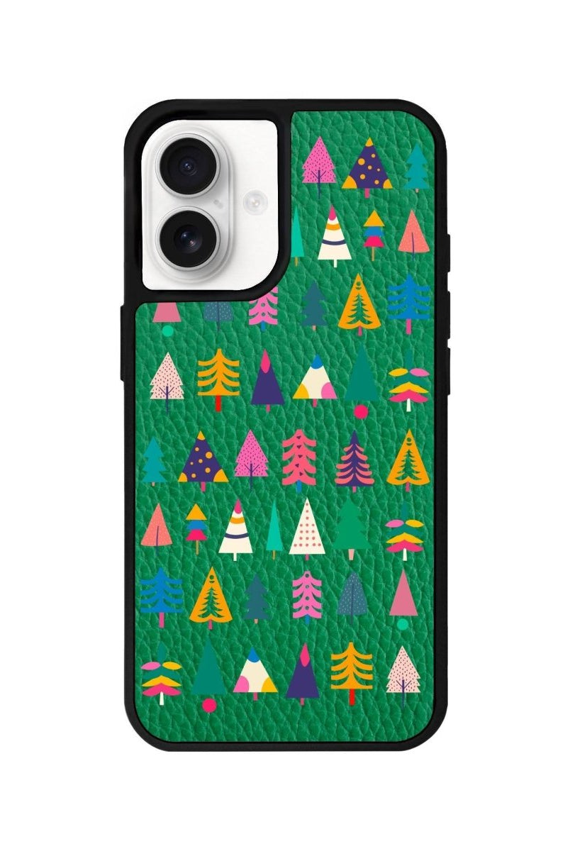 iPhone 16 Tiny Forest Leather Vegan Deri Telefon Kılıfı Yeşil - SUMTHINCS