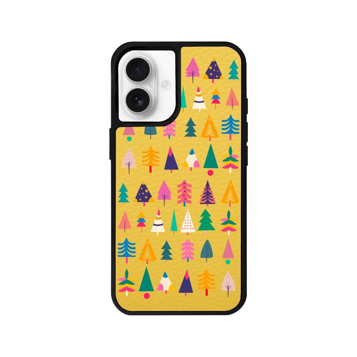 iPhone 16 Tiny Forest Leather Vegan Deri Telefon Kılıfı Sarı - SUMTHINCS