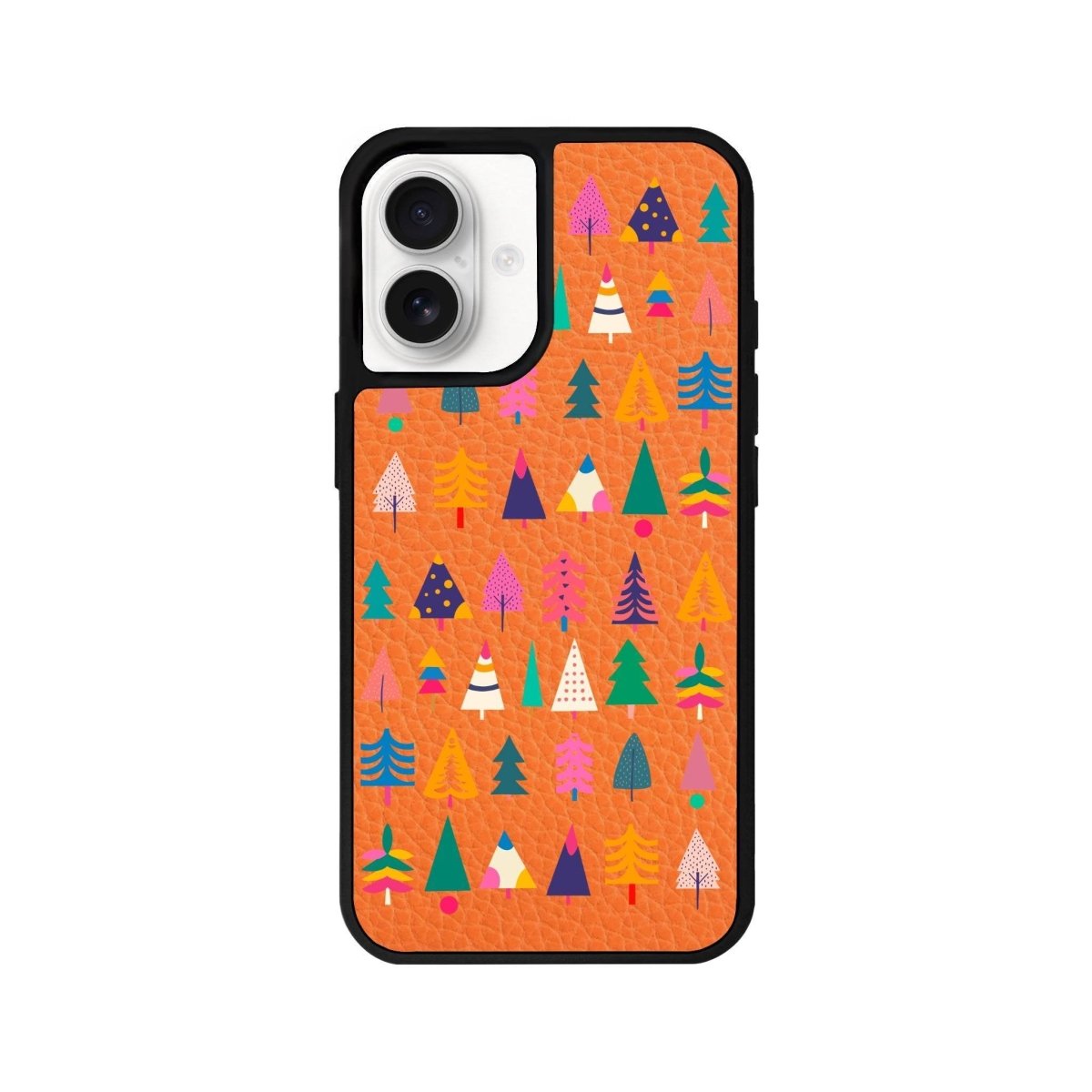 iPhone 16 Tiny Forest Leather Vegan Deri Telefon Kılıfı Turuncu - SUMTHINCS