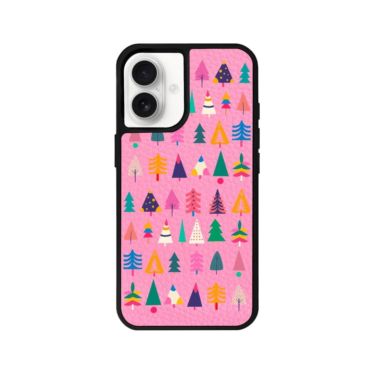 iPhone 16 Tiny Forest Leather Vegan Deri Telefon Kılıfı Pembe - SUMTHINCS