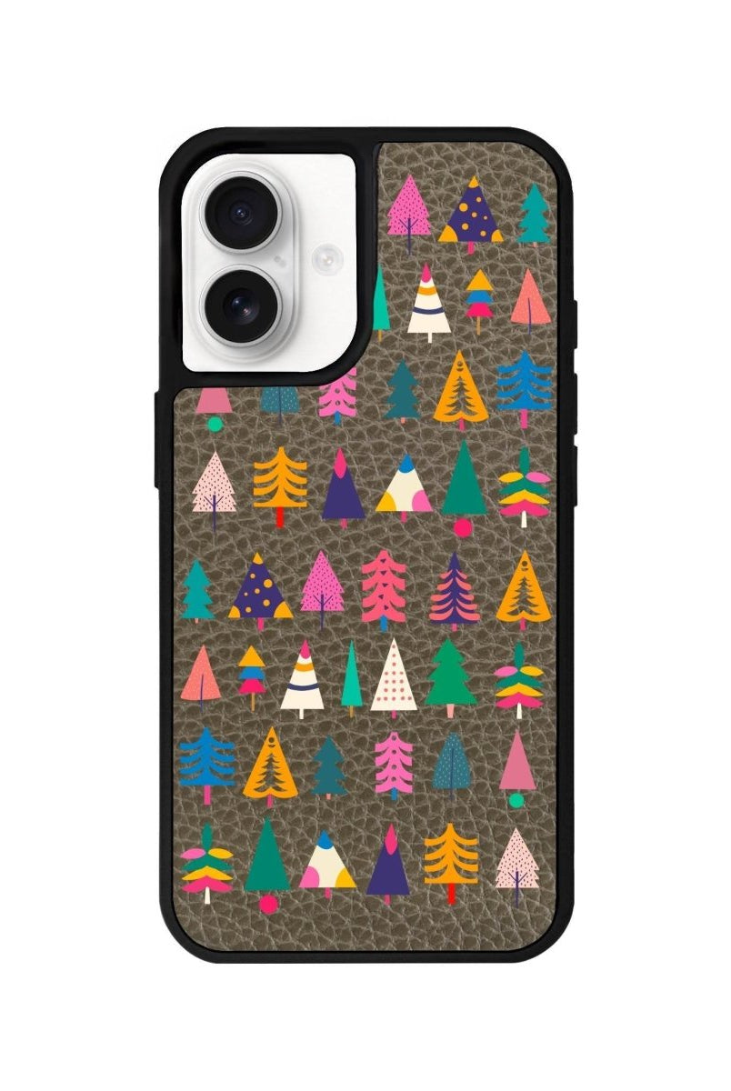 iPhone 16 Tiny Forest Leather Vegan Deri Telefon Kılıfı Haki - SUMTHINCS