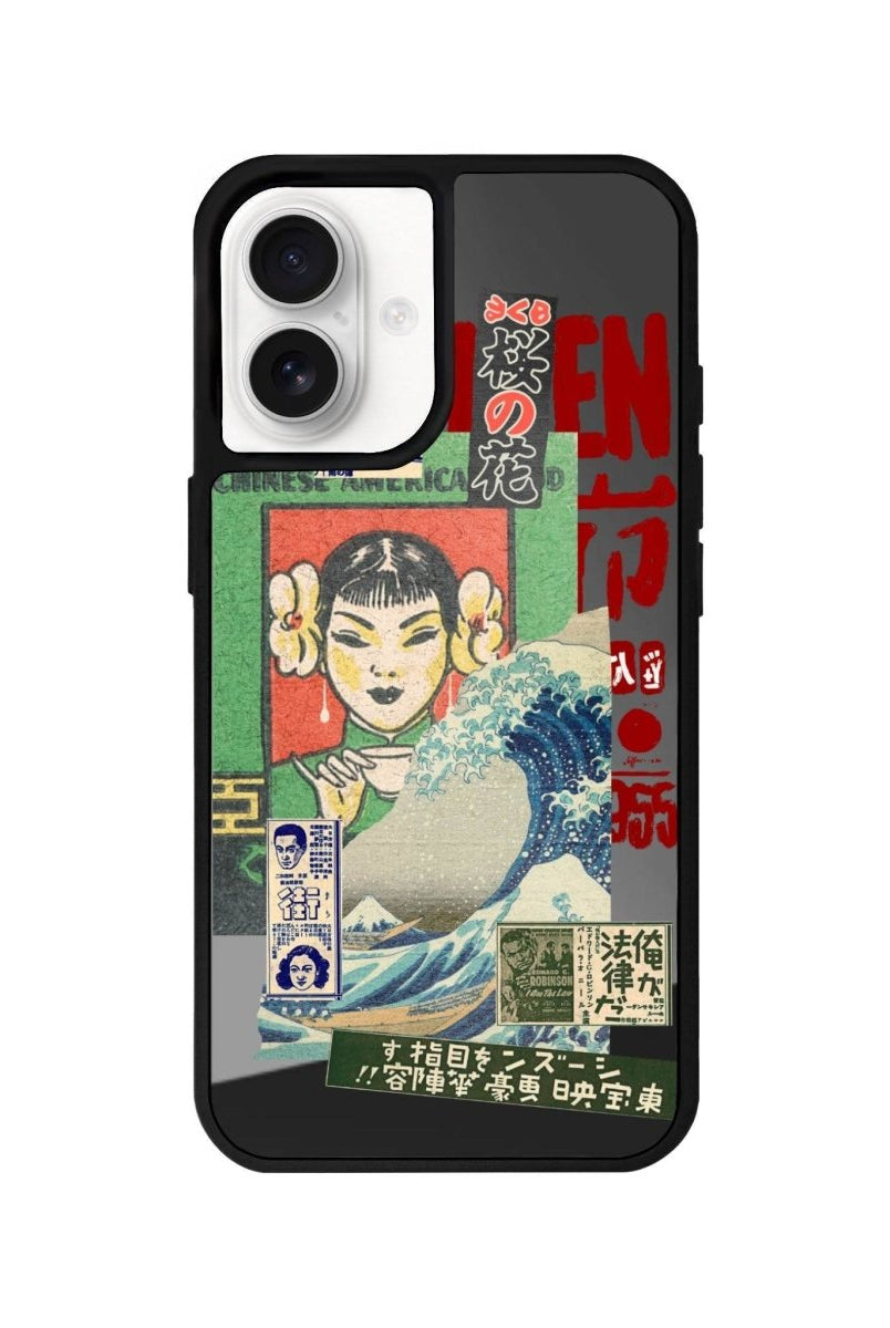 iPhone 16 Vintage Poster Mirror Aynalı Telefon Kılıfı Antrasit - SUMTHINCS