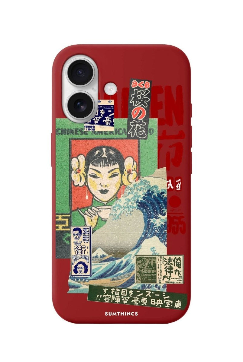 iPhone 16 Vintage Poster Premium Telefon Kılıfı Kırmızı - SUMTHINCS