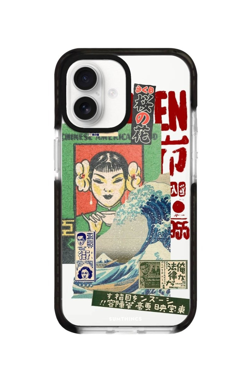 iPhone 16 Vintage Poster Procase Şeffaf Telefon Kılıfı Siyah Şeffaf - SUMTHINCS