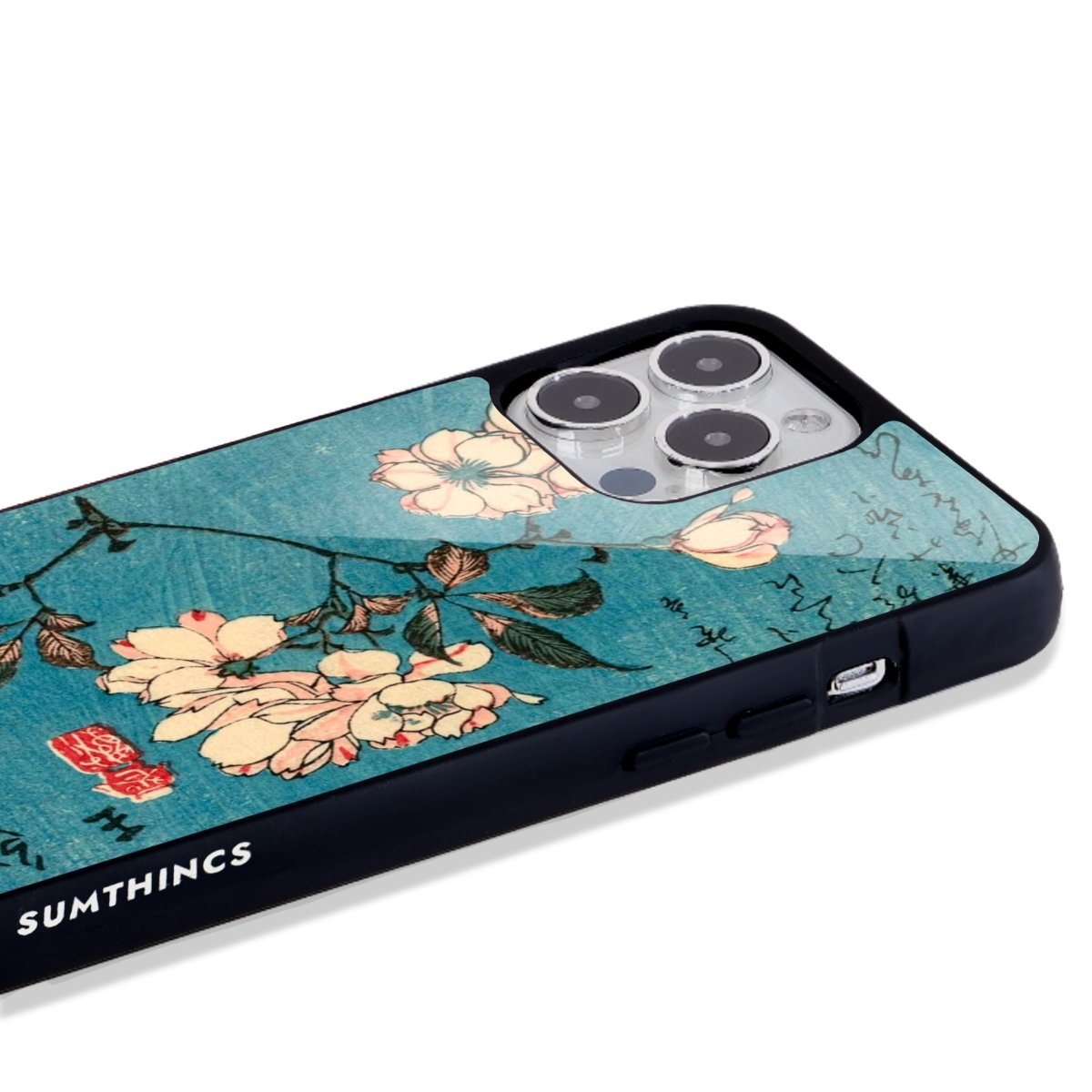 iPhone 16 Vintage Sakura Glossy Cam Telefon Kılıfı - SUMTHINCS