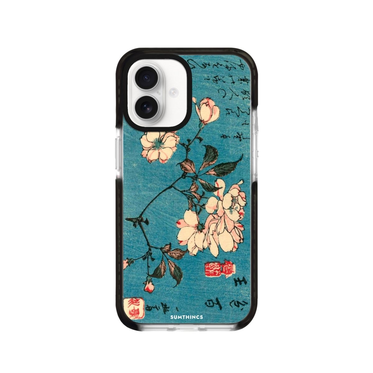 iPhone 16 Vintage Sakura Procase Şeffaf Telefon Kılıfı Siyah Şeffaf - SUMTHINCS