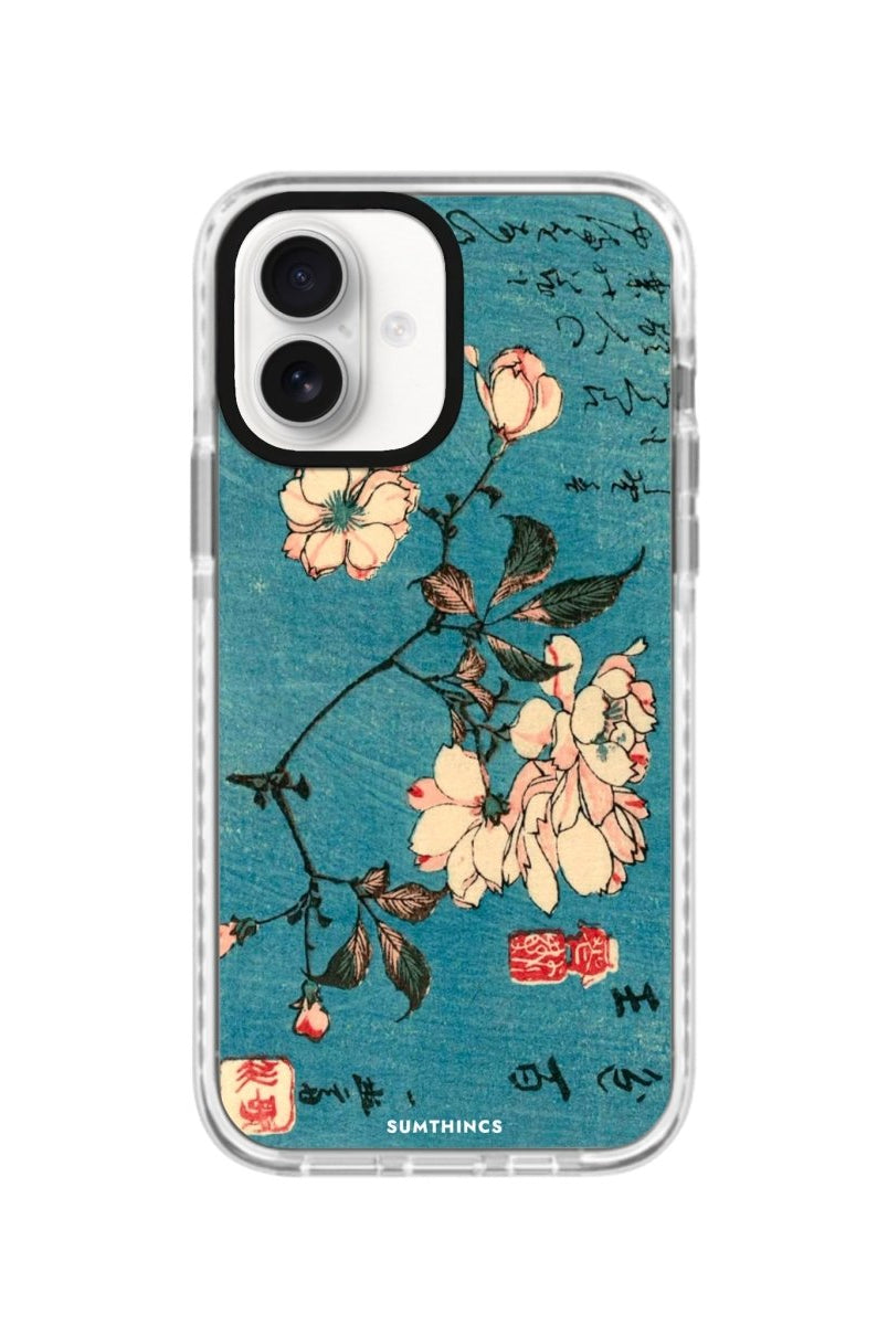 iPhone 16 Vintage Sakura Procase Şeffaf Telefon Kılıfı Beyaz Şeffaf - SUMTHINCS