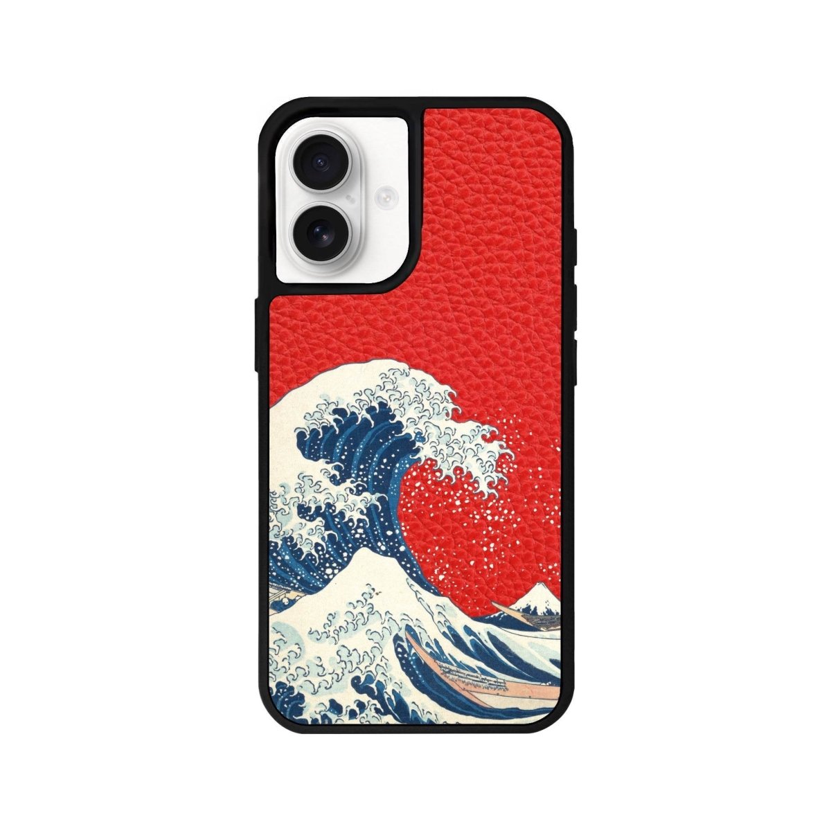 iPhone 16 Waves Leather Vegan Deri Telefon Kılıfı Kırmızı - SUMTHINCS