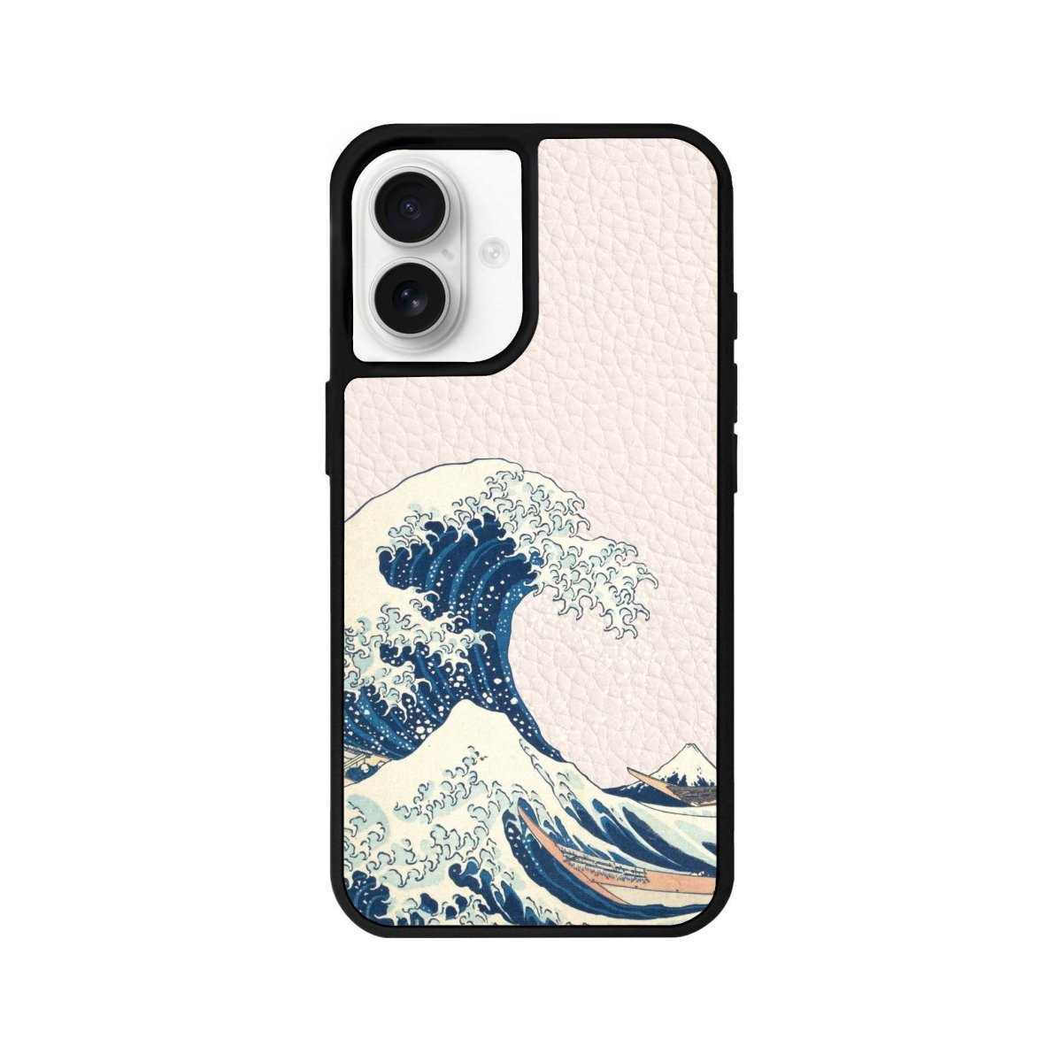 iPhone 16 Waves Leather Vegan Deri Telefon Kılıfı Bej - SUMTHINCS