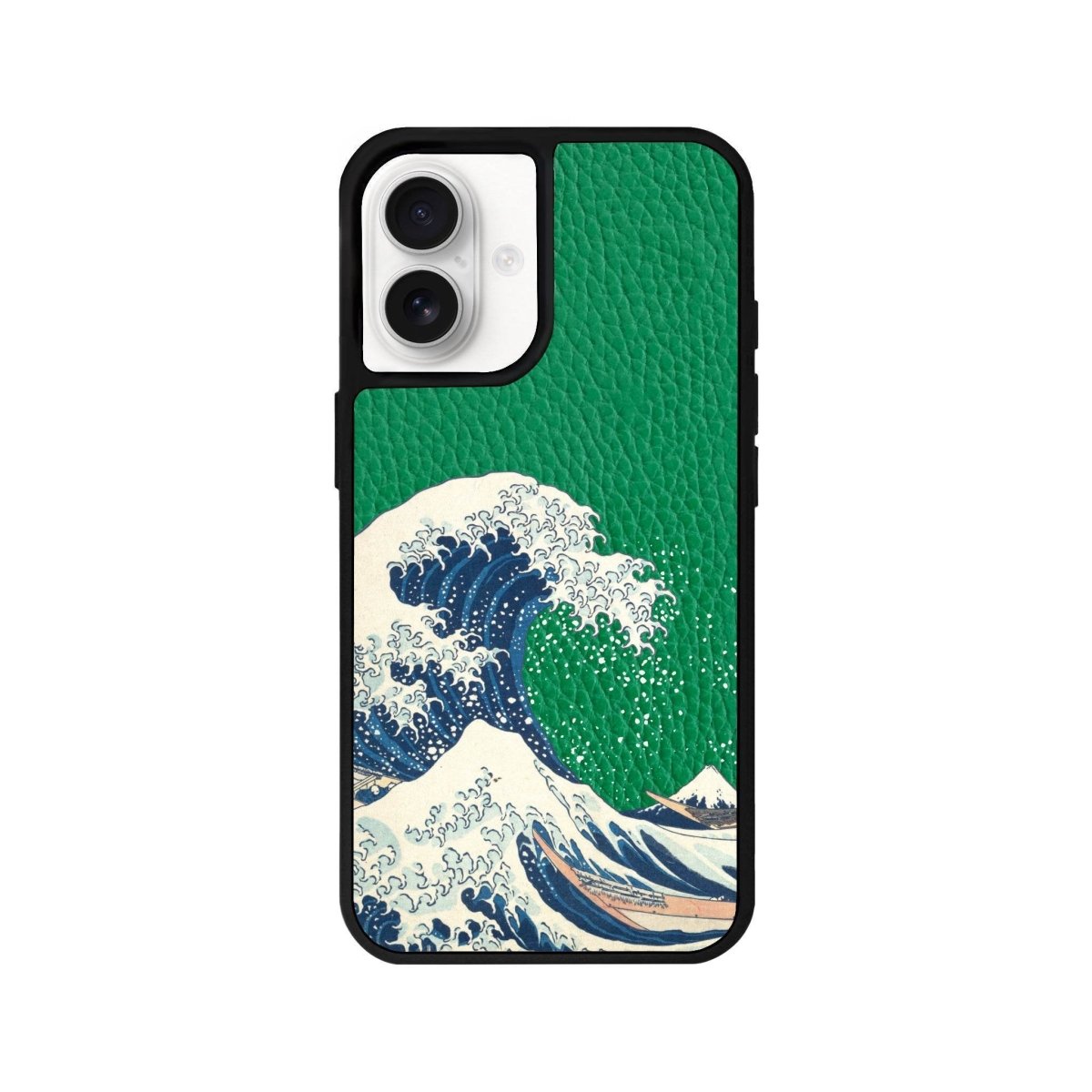 iPhone 16 Waves Leather Vegan Deri Telefon Kılıfı Yeşil - SUMTHINCS