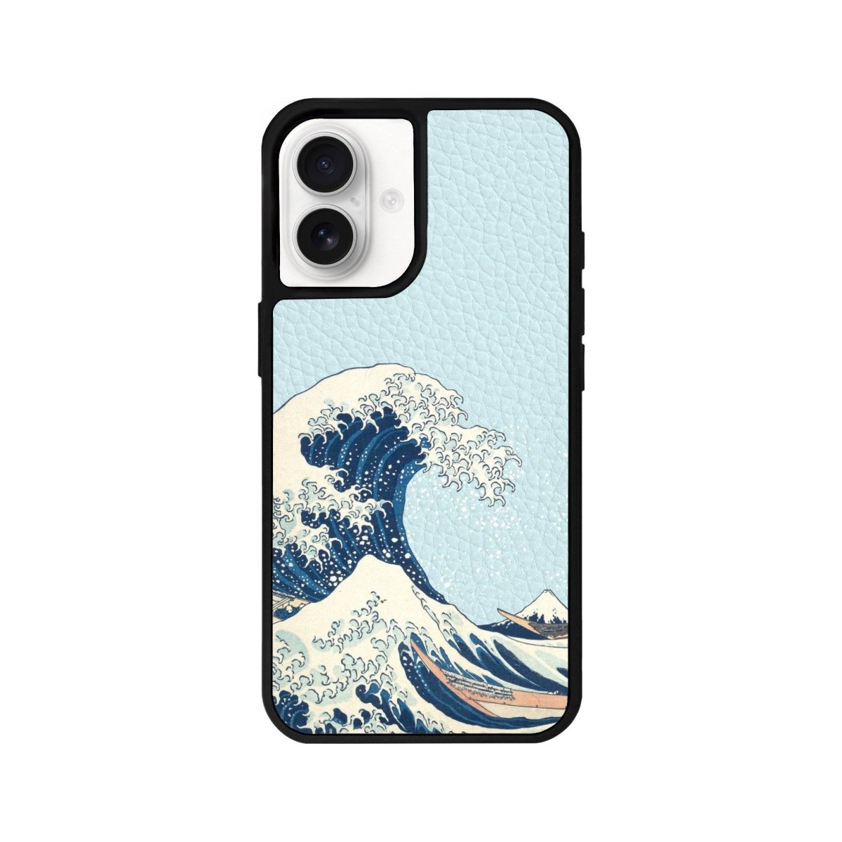 iPhone 16 Waves Leather Vegan Deri Telefon Kılıfı Açık Mavi - SUMTHINCS