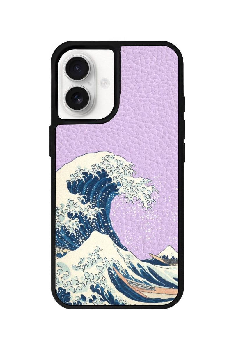 iPhone 16 Waves Leather Vegan Deri Telefon Kılıfı Lila - SUMTHINCS