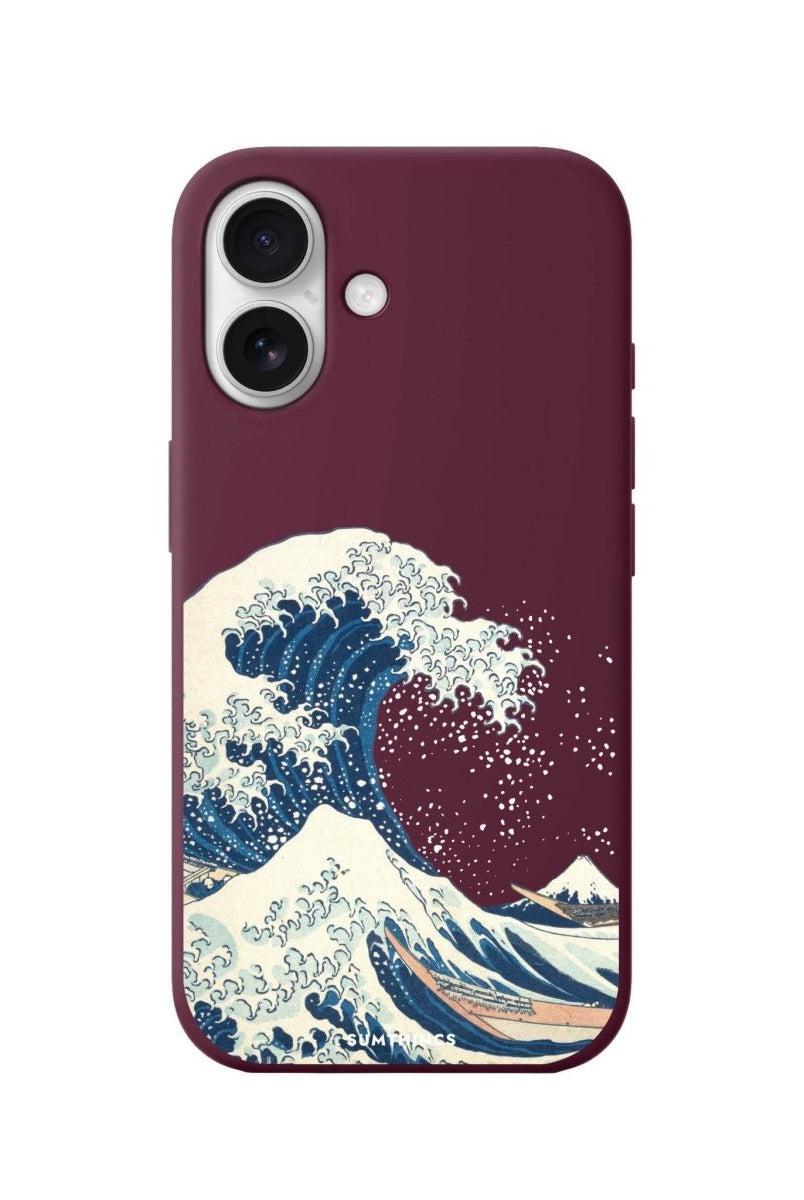 iPhone 16 Waves Premium Telefon Kılıfı Bordo - SUMTHINCS