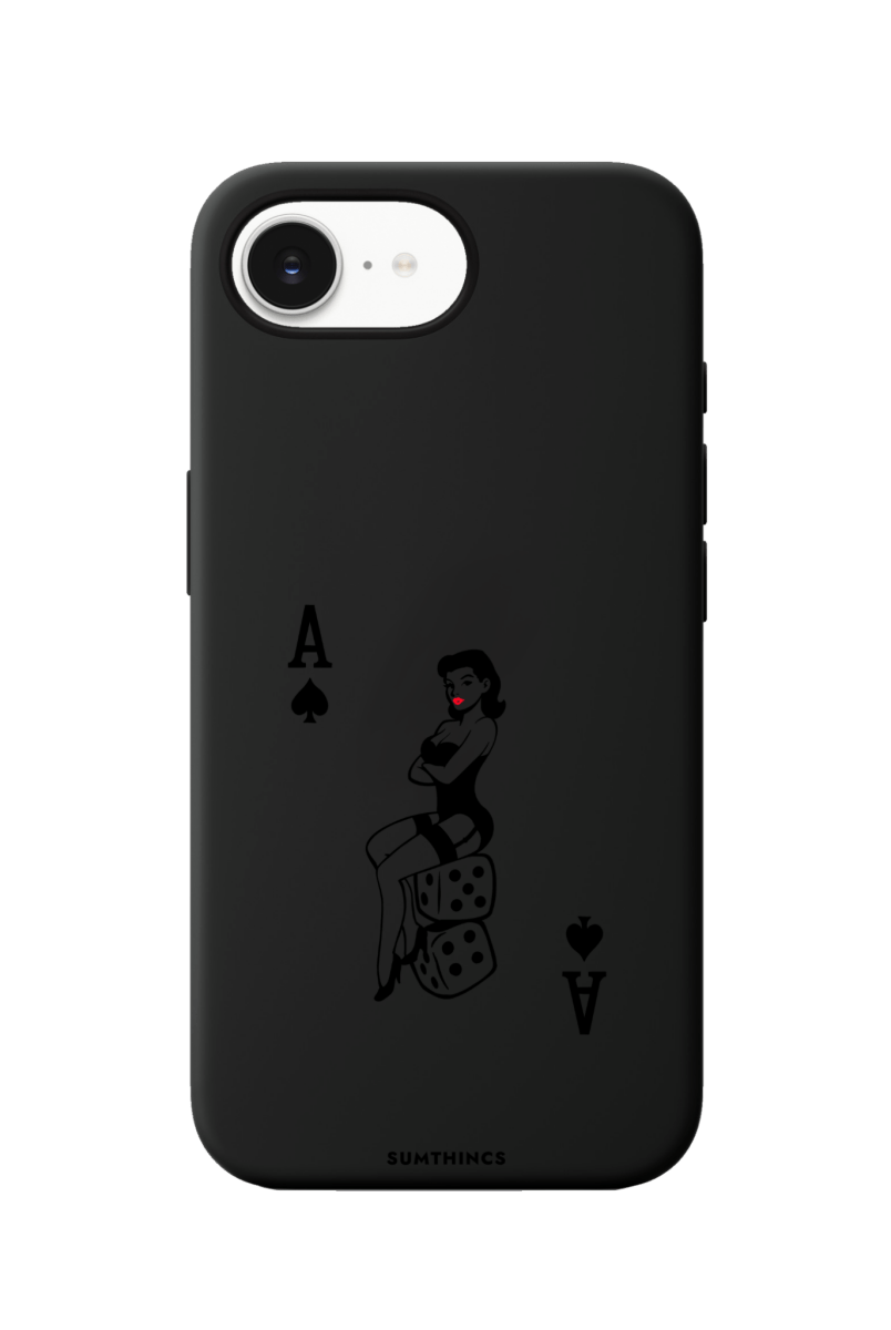 iPhone 16E Ace Queen Premium Telefon Kılıfı Siyah - SUMTHINCS