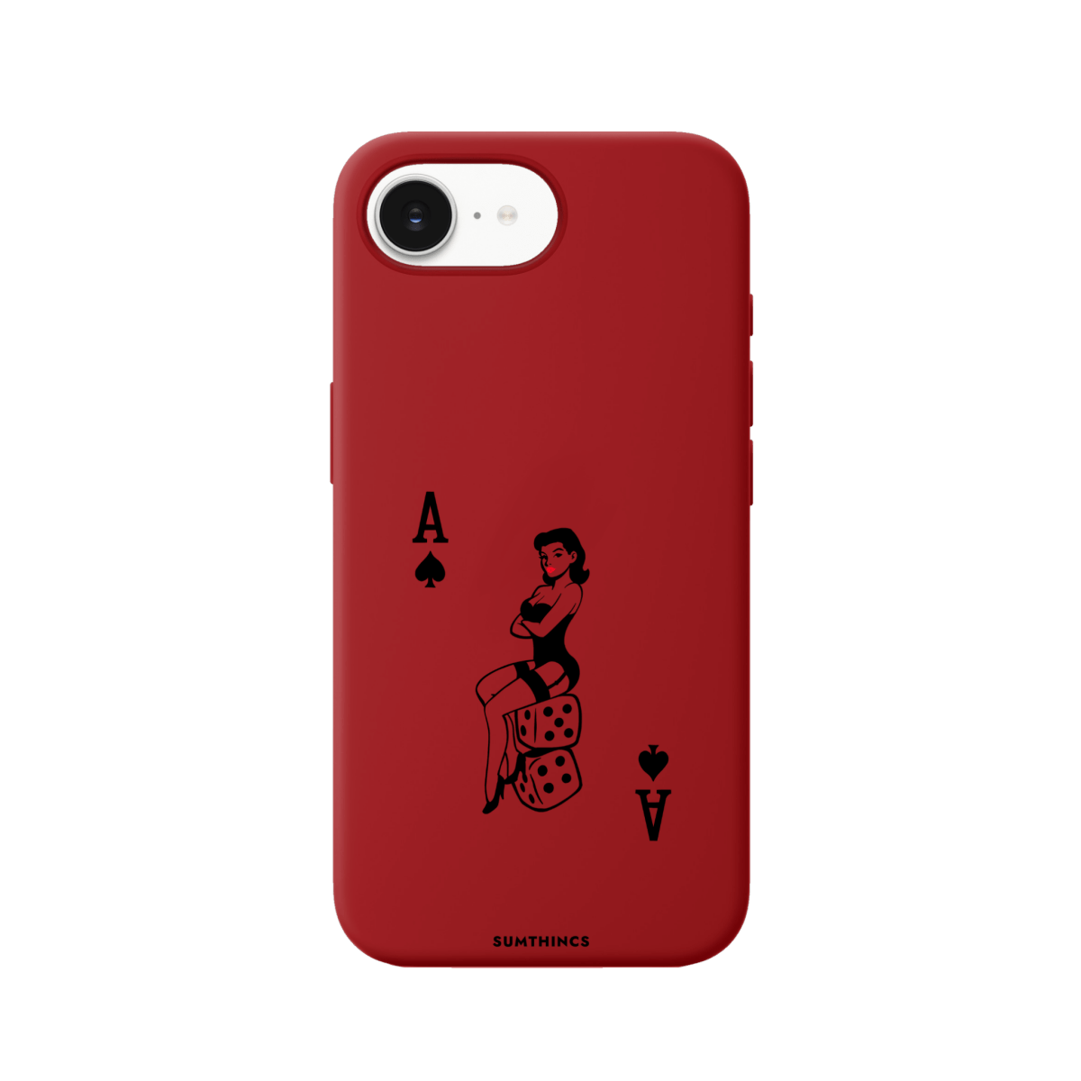 iPhone 16E Ace Queen Premium Telefon Kılıfı Kırmızı - SUMTHINCS