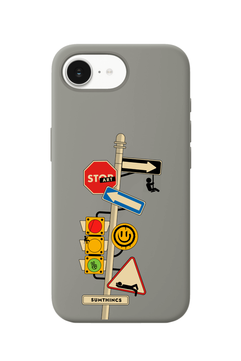 iPhone 16E Crossroad Premium Telefon Kılıfı Gri - SUMTHINCS