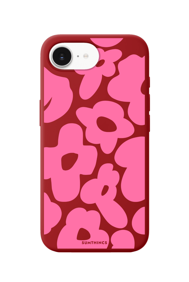 iPhone 16E Daisy Pop Premium Telefon Kılıfı Kırmızı - SUMTHINCS