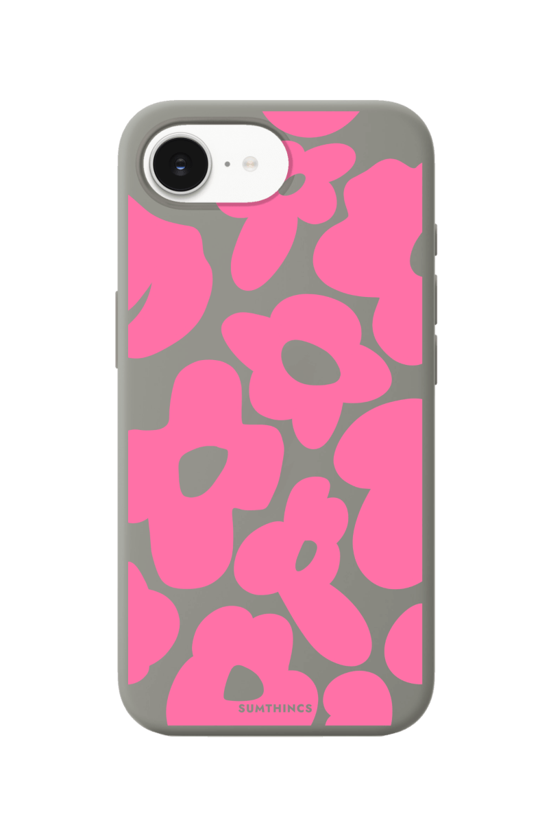 iPhone 16E Daisy Pop Premium Telefon Kılıfı Gri - SUMTHINCS