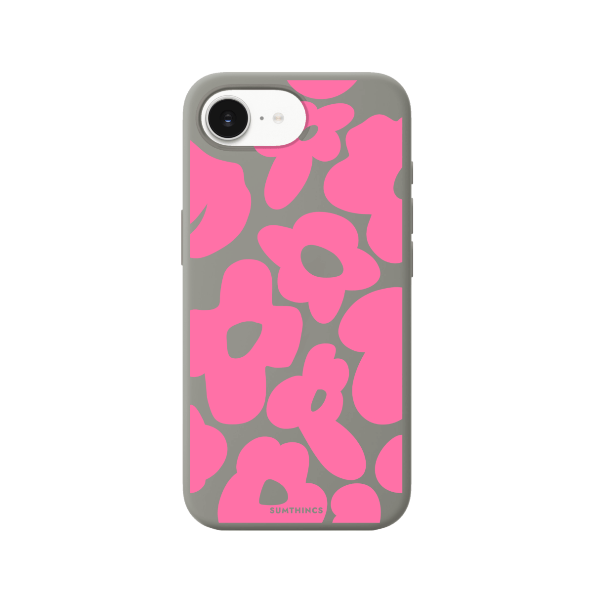 iPhone 16E Daisy Pop Premium Telefon Kılıfı Gri - SUMTHINCS