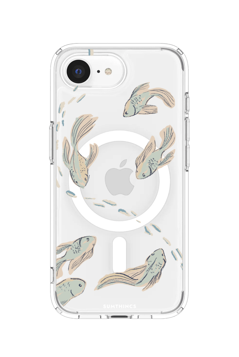 iPhone 16E Koi Fish Clear Magsafe Şeffaf Telefon Kılıfı - SUMTHINCS